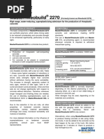 Masterrheobuild 2270: High Range, Water-Reducing, Superplasticising Admixture For The Production of Rheoplastic Concrete