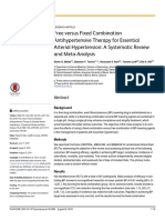 Free Versus Fixed Combination Antihypertensive Therapy For Essential Arterial Hypertension: A Systematic Review and Meta-Analysis