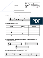 Control de Teoría 1º Lenguaje Musical