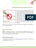 Beware of These 5 High Returning But High PE Stocks