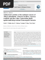 Antibacterial activities of the methanol extracts of Albizia adianthifolia, Alchornea laxiflora, Laportea ovalifolia and three other Cameroonian plants against multi-drug resistant Gram-negative bacteria