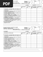 Lista de Cotejo LENGUAJE 1°