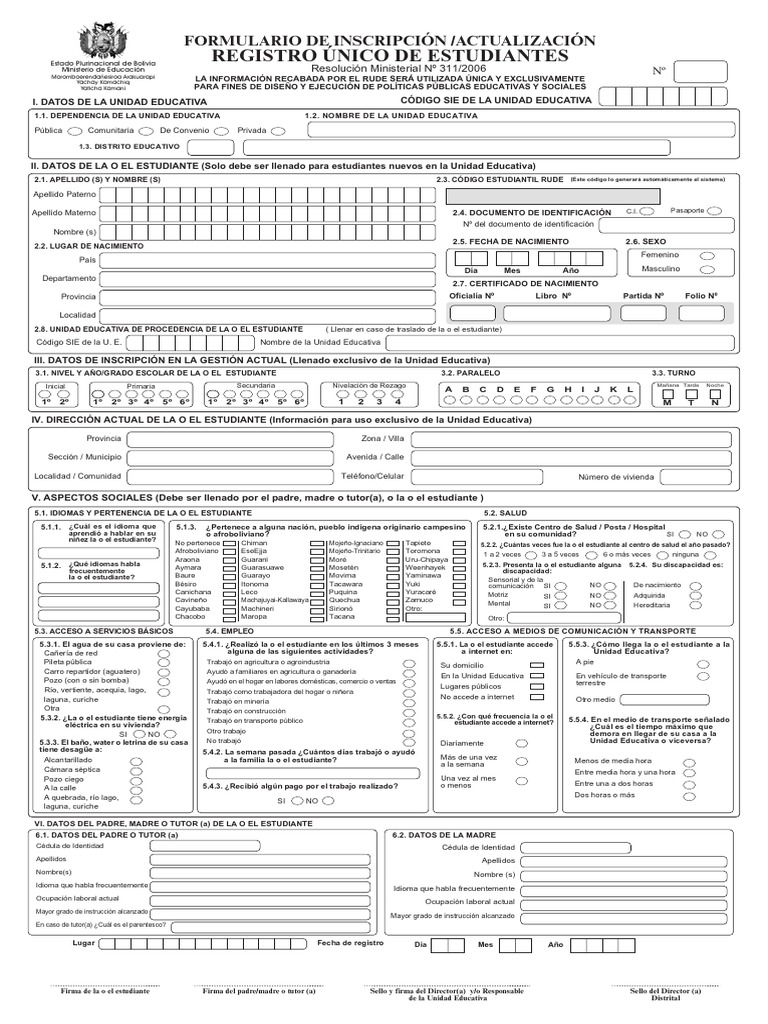 RUDE formulario.pdf | Invalidez | Educación primaria