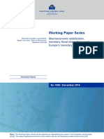 Working Paper Series: Macroeconomic Stabilization, Monetary-Fiscal Interactions, and Europe's Monetary Union