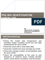 Pre-Bid Site Investigation Checklist