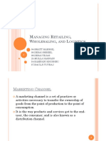 M R, W, L: Anaging Etailing Holesaling AND Ogistics