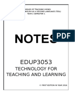 EDUP3053 Technology For Teaching and Learning COMPLETE SHORT BRIEF NOTES