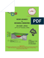 Recent Advances in Mechanical Engineering RAME-2016 (Proceedings)