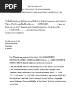 Truth Affidavit in The Nature of Supplemental Rules For Administrative and Maritime Claims Rules