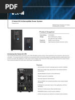 E Series DX Uniterruptible Power System: Product Snapshot