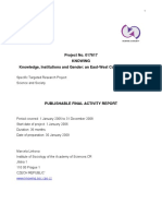 Project No. 017617 Knowing Knowledge, Institutions and Gender: An East-West Comparative Study