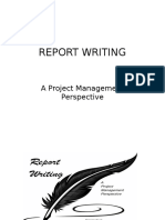 Report Writing - Project Management Perspective