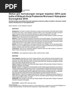 Status Gizi Berhubungan Dengan Kejadian ISPA Pada Balita Di Wilayah Kerja Puskemas Wonosari I Kabupaten Gunungkidul 2014