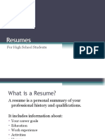 High School Resume Powerpoint