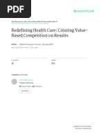 Redefining Health Care Creating Value-Based Compet 