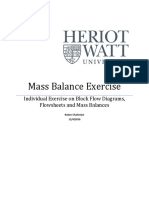 Mass Balance Exercise: Individual Exercise On Block Flow Diagrams, Flowsheets and Mass Balances