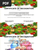 Certificate of Recognition: Deepening and Strengthening The Value of Family Through The Spirit of Christmas."