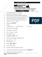 Assignment - 1 Maths: Vidyamandir Classes