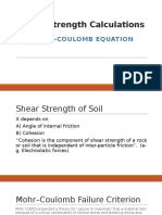 Shear Strength Calculations: Mohr-Coulomb Equation