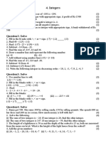 Test On Integer and Whole Number