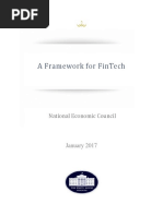 A Framework For FinTech National Economic Council January 2017 White House