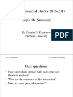 Advanced Financial Theory 2016-2017 Topic 5b. Summary: Dr. Damian S. Damianov Durham University