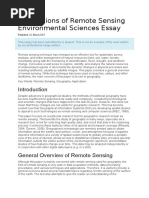 Applications of Remote Sensing Environmental Sciences Essay