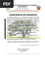 Constancia de Morador Eloy Baneo 2015 de Fer