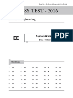 Class Test - 2016: Electrical Engineering