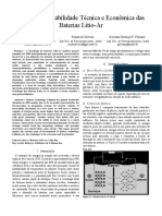 Análise Da Viabilidade Técnica e Econômica Das Baterias Lítio-Ar