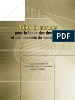 Guide de Normes Pour La Tenue Des Dossiers Et Des Cabinets de Consultation