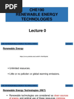 CHE190 Renewable Energy Technologies