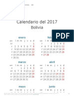 Calendario de Bolivia Del 2017