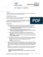 Transport in Plants Answers