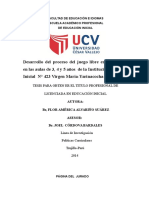 Desarrollo Del Proceso Del Juego Libre en Los Sectores en Las Aulas de 3, 4 y 5 Años de La Institución Educativa Inicial #423 Virgen María-Yarinacocha-2014Tesis Ucv Flor