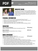 Ministry Resume