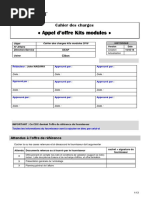 Cahier Des Charges Kits Modules 2016