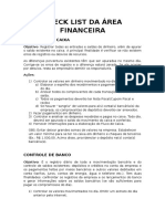 Check List Da Área Financeira 