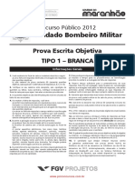 Prova Policia Militar Soldado Bombeiro Militar Caderno 01