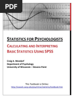 Statistics For Psychologists (Calculating and Interpreting Basic Statistics Using SPSS) - Craig A. Wendorf