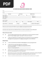 Human Milk Bank Donor Screening Form