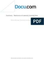 Summary Mechanics of Catenary Mooring Lines