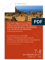 Colloque International "D'une Rive À L'autre: Circulations Et Échanges Entre La Mauretanie Césarienne Et Le Sud-Est de L'hispanie (Antiquité - Moyen Âge) "