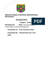 Assignment: National College of Business Administration &economics