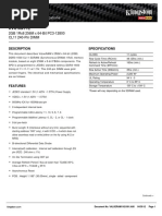 KVR16N11/2: Memory Module Specifi Cations