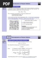 Thermodynamics of Polymer Solutions: ΔG = Δh − T Δs