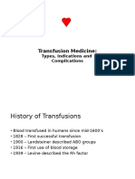 Transfusion Medicine:: Types, Indications and Complications