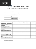 Daily Excavation Inspection Checklist