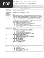 Social Media and Web Analytics