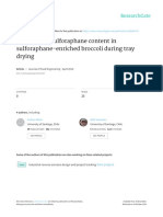 Evaluation of Sulforaphane Content in Sulforaphane-Enriched Broccoli During Tray Drying